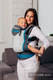 LennyGo Mochila ergonómica de malla, talla bebé, sarga cruzada 86% algodón, 14% poliéster - SMOKY - IRIS #babywearing