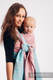 Baby Wrap, Jacquard Weave (47% cotton, 37% linen, 16%  silk) - LOVE HORMONES - PINK RIVER - size L #babywearing