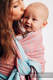 Baby Wrap, Jacquard Weave (47% cotton, 37% linen, 16% silk) - LOVE HORMONES - PINK RIVER - size M #babywearing