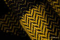 Fular, tejido jacquard (96% algodón, 4% hilo metalizado) - SWALLOWS BLACK GOLD - talla M #babywearing