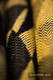 Fascia portabebè, tessitura Jacquard (96% cotone, 4% filato metallizzato) - SWALLOWS BLACK GOLD - taglia S #babywearing
