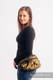 Riñonera hecha de tejido de fular, talla grande (96% algodón, 4% hilo metalizado) - SWALLOWS BLACK GOLD #babywearing