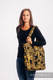 Bolso hecho de tejido de fular (96% algodón, 4% hilo metalizado) - SWALLOWS BLACK GOLD - talla estándar 37 cm x 37 cm #babywearing
