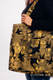 Sac à bandoulière en retailles d’écharpes (96% coton, 4% fil métallisé) - SWALLOWS BLACK GOLD - taille standard 37 cm x 37 cm #babywearing