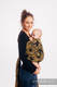 Fular, tejido jacquard (96% algodón, 4% hilo metalizado) - SWALLOWS BLACK GOLD - talla M #babywearing