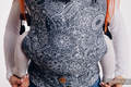 LennyGo Ergonomic Carrier, Baby Size, jacquard weave 100% cotton - WILD WINE GREY & WHITE #babywearing