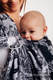 Ringsling, Jacquard Weave (100% cotton) - with gathered shoulder - Time (with skull) - long 2.1m #babywearing