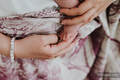 Baby Wrap, Jacquard Weave (60% cotton, 40% Merino wool) - GALLEONS BURGUNDY & CREAM - size M #babywearing