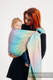 Żakardowa chusta kółkowa do noszenia dzieci, bawełna, ramię bez zakładek - PAWI OGON - BAŃKA MYDLANA - long 2.1m #babywearing