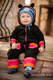 Kombinezon Polarowy - rozmiar 80 - czarny z Wiśniową Koronką #babywearing