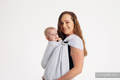 Żakardowa chusta kółkowa do noszenia dzieci, bawełna, ramię bez zakładek - PAWI OGON - BLANCO - long 2.1m (drugi gatunek) #babywearing