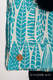 Sac à bandoulière en retailles d’écharpes (100 % coton) - SKETCHES OF NATURE - SEA GREEN - taille standard 37 cm x 37 cm #babywearing
