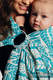 Żakardowa chusta kółkowa do noszenia dzieci, bawełna, ramię bez zakładek - SZKICE NATURY - MORSKA ZIELEŃ - long 2.1m #babywearing