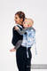 Nosidło Klamrowe ONBUHIMO z tkaniny żakardowej (100% bawełna), rozmiar Toddler - FISH'KA WIELKI BŁĘKIT REWERS   #babywearing