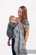 Ringsling, Jacquard Weave, with gathered shoulder (100% linen) - LOTUS - BLACK - long 2.1m #babywearing