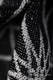 Fascia ad anelli, tessitura Jacquard (100% lino), spalla aperta - LOTUS - BLACK - taglia standard 1.8m #babywearing