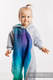 Grenouillère ours - taille 62 - Gris Chiné avec  Peacock's Tail - Fantasy #babywearing