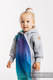 Grenouillère ours - taille 62 - Gris Chiné avec  Peacock's Tail - Fantasy #babywearing