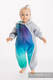 Grenouillère ours - taille 68 - Gris Chiné avec  Peacock's Tail - Fantasy #babywearing