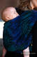 Żakardowa chusta do noszenia dzieci, (64% bawełna, 29% wełna merino, 5% jedwab, 2% kaszmir) - KRÓLOWA NOCY - ZAĆMIENIE - rozmiar M #babywearing