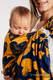 Bandolera de anillas, tejido Jacquard (100% algodón) - LOVKA MUSTARD & NAVY BLUE - long 2.1m #babywearing