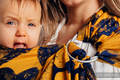 Ringsling, Jacquard Weave (100% cotton) - LOVKA MUSTARD & NAVY BLUE - long 2.1m #babywearing