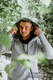 Asymmetrical Hoodie - Grey Melange with Colorful Wind - size 3XL #babywearing