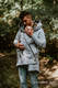 Asymmetrical Hoodie - Grey Melange with Colorful Wind - size 5XL #babywearing