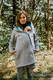 Asymmetrical Hoodie - Grey Melange with Peacock's Tail Fantasy - size 4XL #babywearing