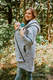 Asymetryczna Bluza - Szary Melanż z Pawi Ogon Fantazja - rozmiar M #babywearing