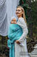 Baby Wrap, Jacquard Weave (96% cotton, 4% metallised yarn) - WOODLAND - FROST - size S #babywearing
