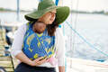 Żakardowa chusta do noszenia dzieci, bawełna - Safari Niebiesko-Żółte - rozmiar L #babywearing
