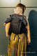 Nosidło Klamrowe ONBUHIMO z tkaniny żakardowej (59% bawełna, 41% wełna merino), rozmiar Standard - PAWI OGON - PITCH BLACK  #babywearing