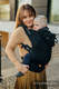 Nosidełko Ergonomiczne  LennyGo z tkaniny żakardowej (59% bawełna, 41% wełna merino) , rozmiar Baby - PAWI OGON - PITCH BLACK  #babywearing