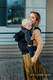 LennyGo Ergonomic Carrier, Baby Size, jacquard weave (59% cotton, 41% Merino wool) - PEACOCK'S TAIL - PITCH BLACK #babywearing