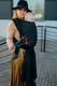 Baby Wrap, Jacquard Weave (59% cotton, 41% merino wool) - PEACOCK'S TAIL - PITCH BLACK - size S #babywearing