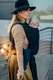 Baby Wrap, Jacquard Weave (59% cotton, 41% merino wool) - PEACOCK'S TAIL - PITCH BLACK - size S #babywearing