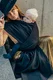 Baby Wrap, Jacquard Weave (59% cotton, 41% merino wool) - PEACOCK'S TAIL - PITCH BLACK - size S #babywearing