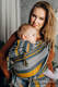 Mochila LennyHybrid Half Buckle, talla estándar, sarga cruzada 100% algodón - SMOKY - HONEY #babywearing