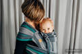 Nosidełko dla dzieci WRAP-TAI MINI, 100 % bawełna skośno-krzyżowa, z kapturkiem, SMOKY - MIĘTA  #babywearing