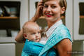 Baby Wrap, Jacquard Weave (72% cotton, 28% silk) - LOVE HORMONES - LOVE OCEAN - size XS #babywearing