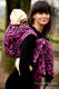 Baby Wrap, Jacquard Weave (100% cotton) - Twisted Leaves Purple & Black - size M #babywearing