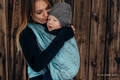 Baby Wrap, Jacquard Weave (74% cotton 13% linen 13% modal) - SYMPHONY - BLUE MOON - size M #babywearing