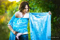 Baby Wrap, Jacquard Weave (51% cotton, 30% merino wool, 10% silk, 5% cashmere, 4% metallised yarn) - SYMPHONY - ICY - size M (grade B) #babywearing