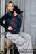 Mochila LennyHybrid Half Buckle, talla estándar, tejido jaqurad (60% algodón, 28% lana merino, 8% seda, 4% cachemir) - PEACOCK'S TAIL - BLACK OPAL #babywearing