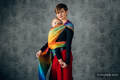 Mochila LennyHybrid Half Buckle, talla estándar, tejido jaqurad 100% algodón - RAINBOW LOTUS  #babywearing