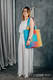 Borsa Shoulder Bag in tessuto di fascia (100% cotone) - PEACOCK'S TAIL - SUNSET - misura standard 37cm x 37cm  #babywearing