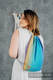 Sackpack made of wrap fabric (100% cotton) - PEACOCK’S TAIL - SUNSET - standard size 32cmx43cm #babywearing
