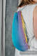 Sac à cordons en retailles d’écharpes (100% coton) - PEACOCK’S TAIL - SUNSET - taille standard 32 cm x 43 cm #babywearing