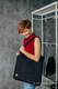 Sac à bandoulière en retailles d’écharpes (100 % coton) - LITTLE HERRINGBONE EBONY BLACK - taille standard 37 cm x 37 cm #babywearing